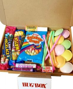 Hug in a Box suitable for Vegans and Vegetarians filled with sweets