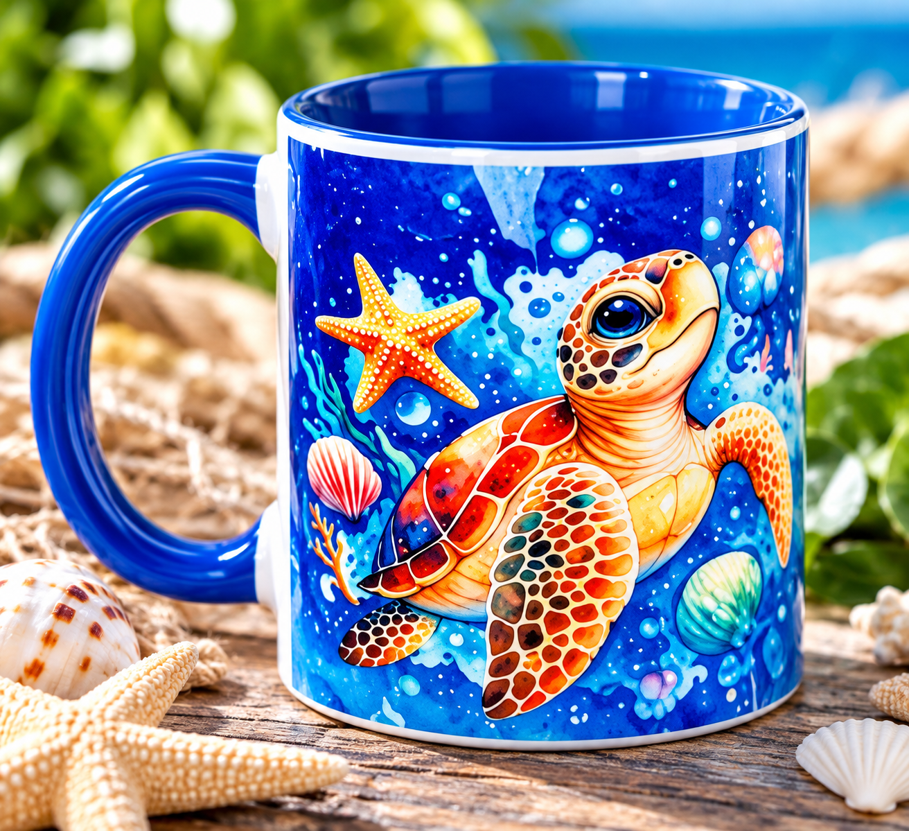 personalised sea turtle mug