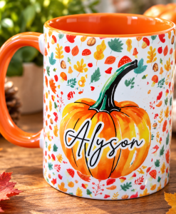 personalised pumpkin mug