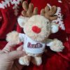 Reindeer personalised red glitter