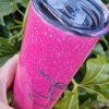 Pink Glitter personalised tumbler 3