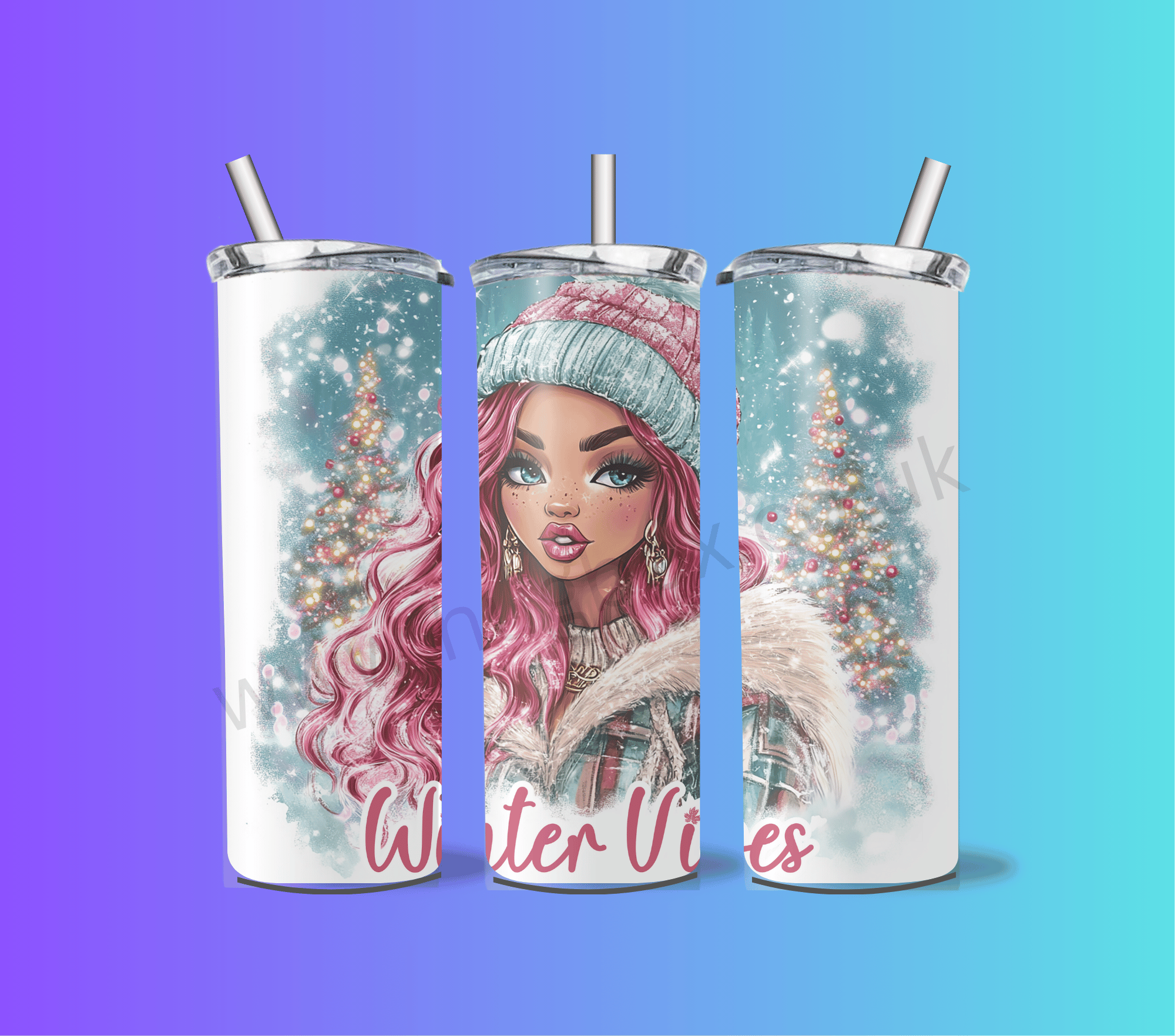 Winter Vibes Tumbler Blue