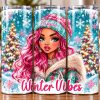 Winter Vibes Tumbler Mockup - blue