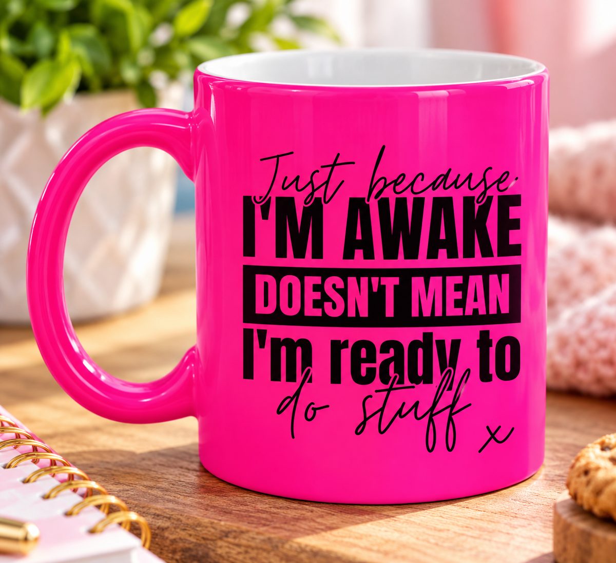 Personalised Im awake mug