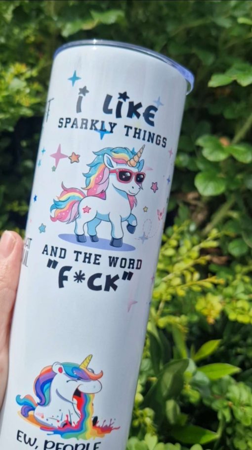 swear personalised unicorn tumbler
