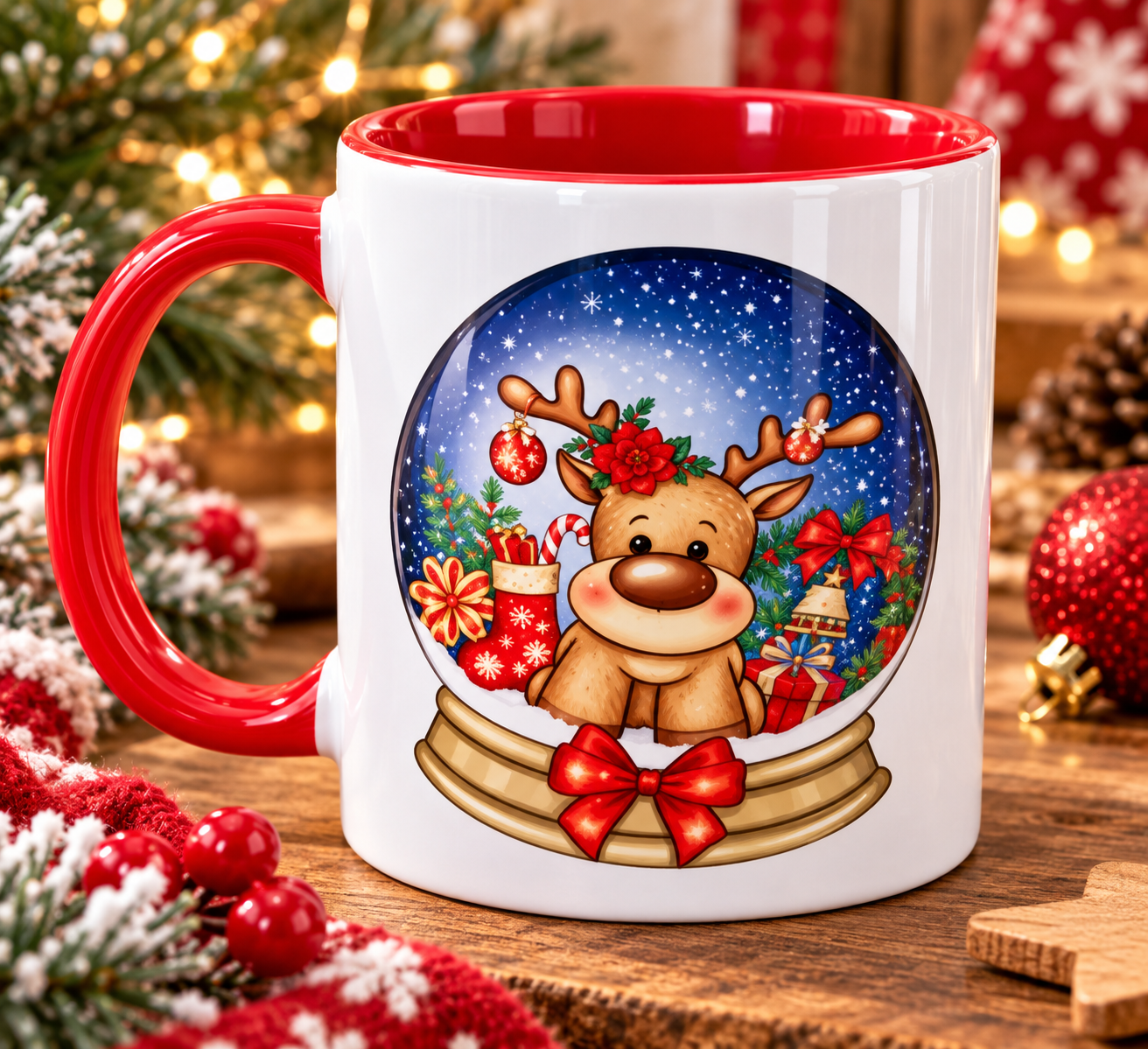 Personalised Christmas Globe Mug
