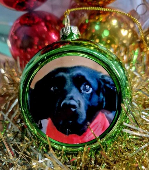 personalised christmas bauble dog 2