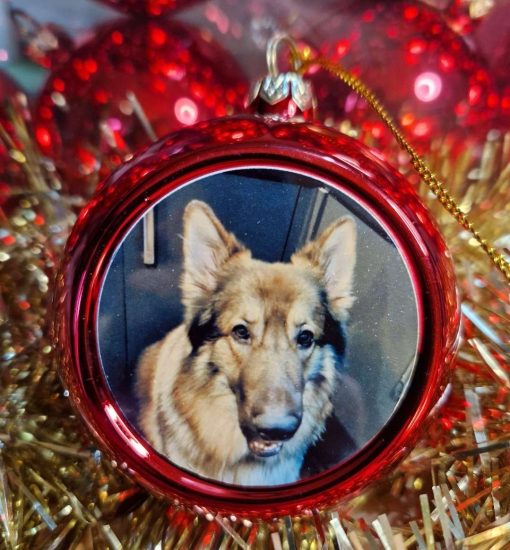 personalised christmas bauble dog