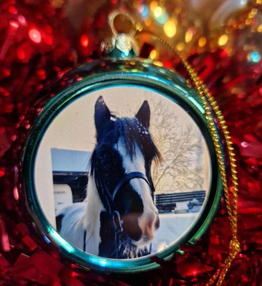 personalised christmas bauble horse