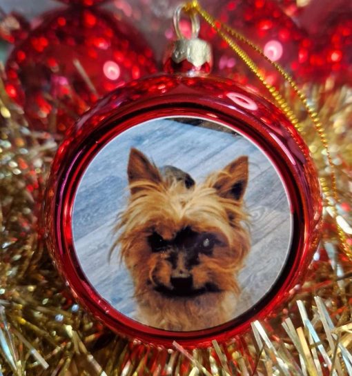 personalised christmas bauble yorkie dog