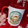 personalised christmas globe mug highland cow