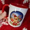 personalised christmas globe mug reindeer