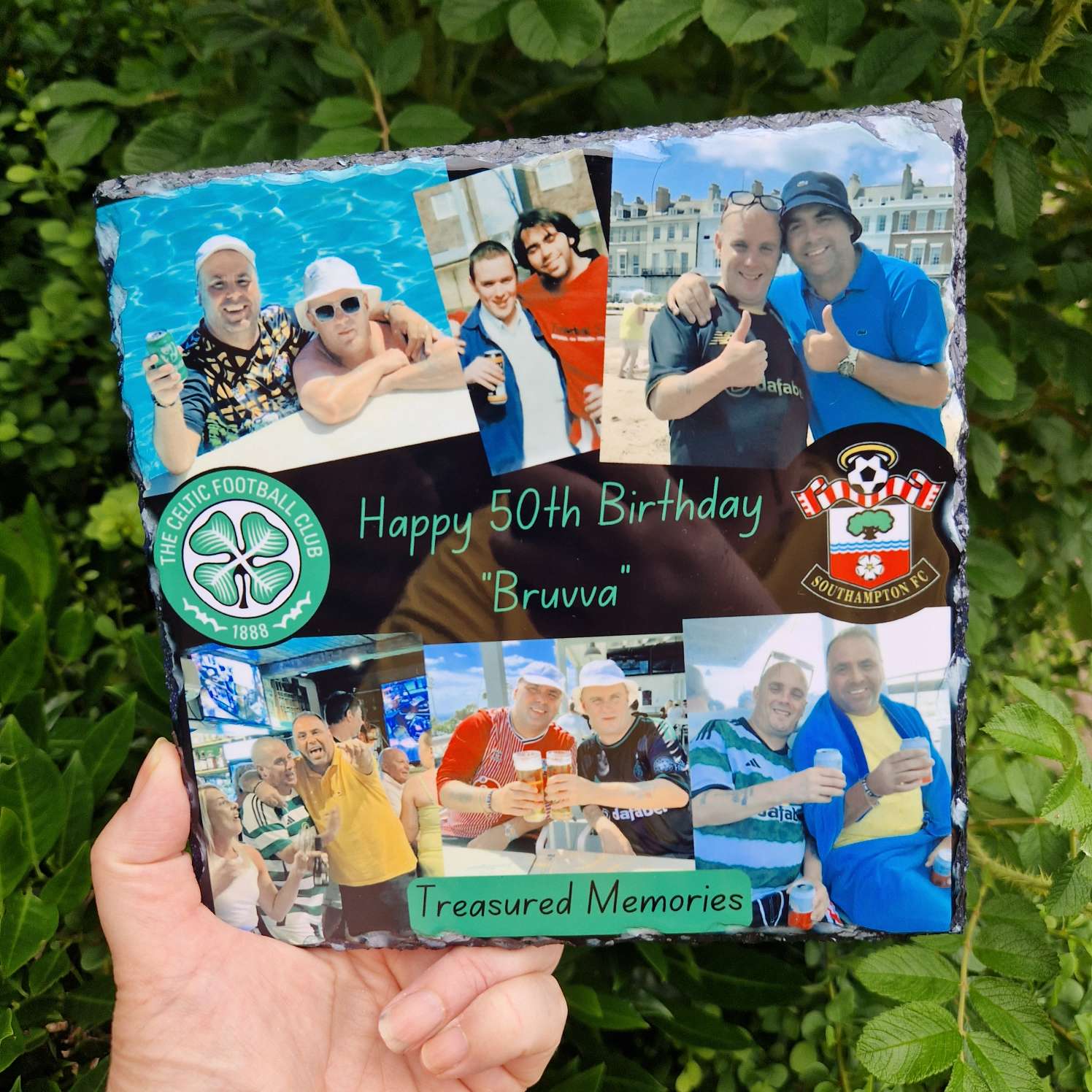 dads personalised photo slate